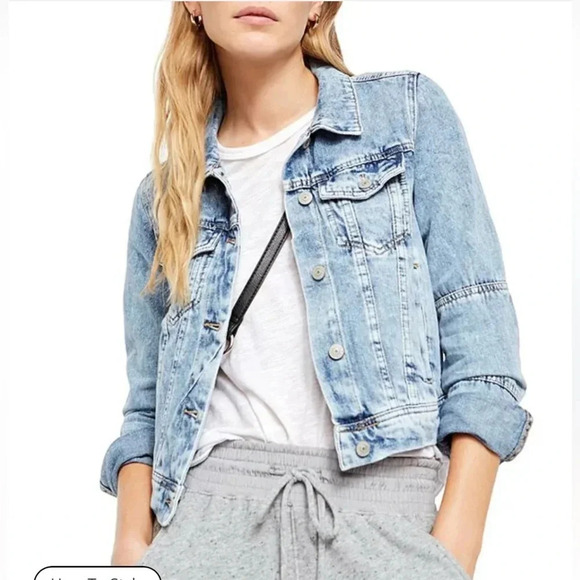 Free People Jackets & Blazers - Rumors Point Collar Long Sleeve Button Front Relaxed Denim Jacket